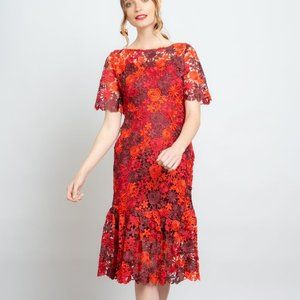 NWT, Anthropologie Brigitte Embroidered Midi Dress